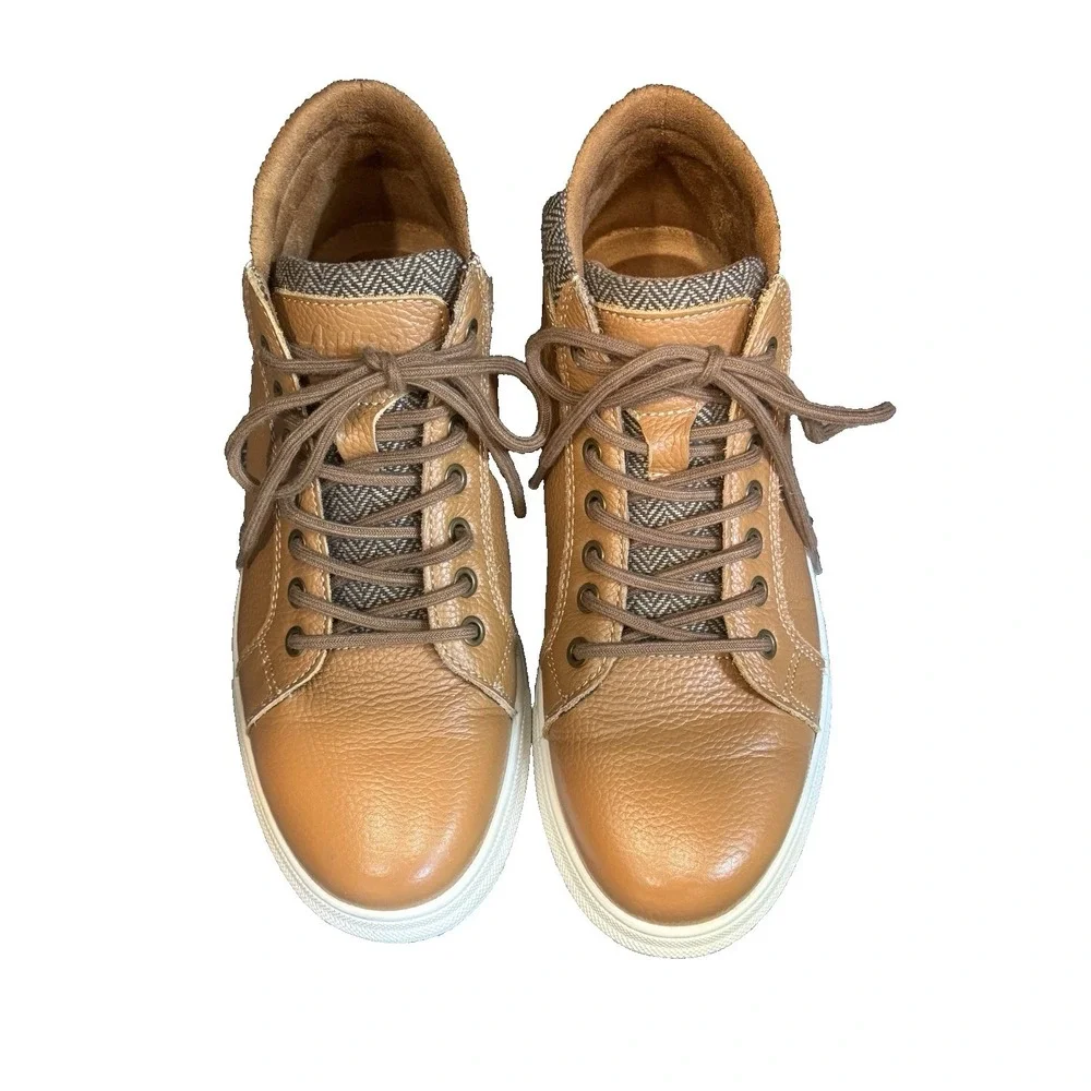 Arkbird Chukka Boots Mens 8‎ Tan EXCELLENT Leather Lace-up High Top Sneakers